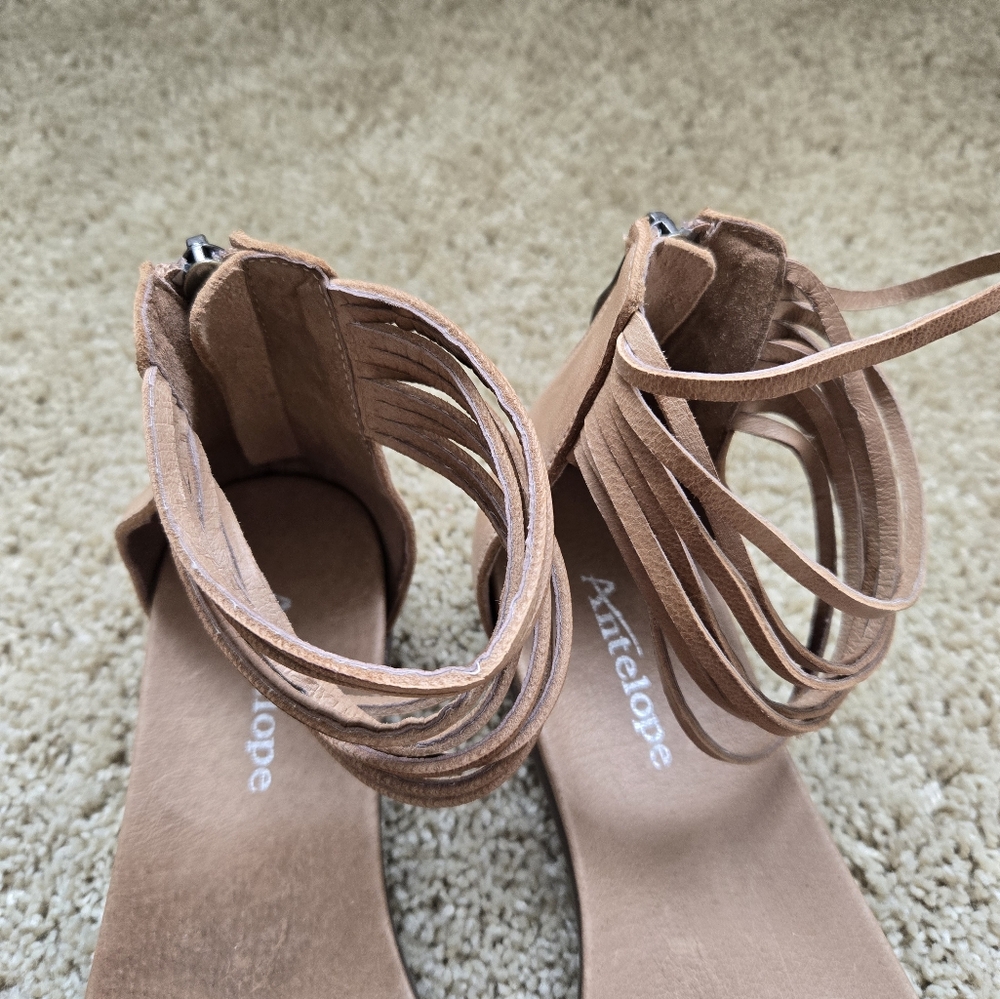 Antelope Tan Leather Sandals Womens EU 38 US 7-7.5 - Picture 5 of 9